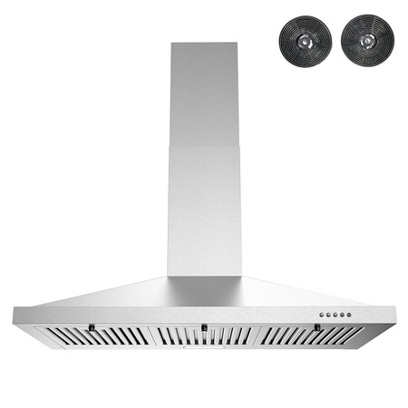 Streamline 36 in. Vicolo Ductless Wall Mount 220 CFM Range Hood in Brushed Stainless Steel T-12151-1-DL